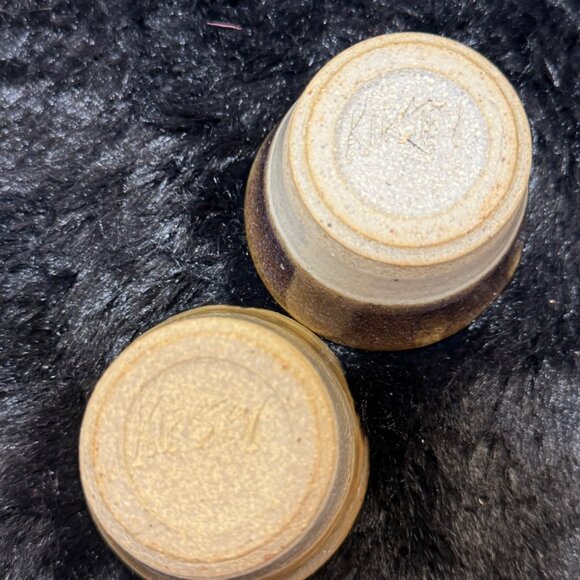 Rustic Ceramic Handmade Glazed Shot Glass Cup Set Of 2 Brown & Beige - Picture 6 of 8